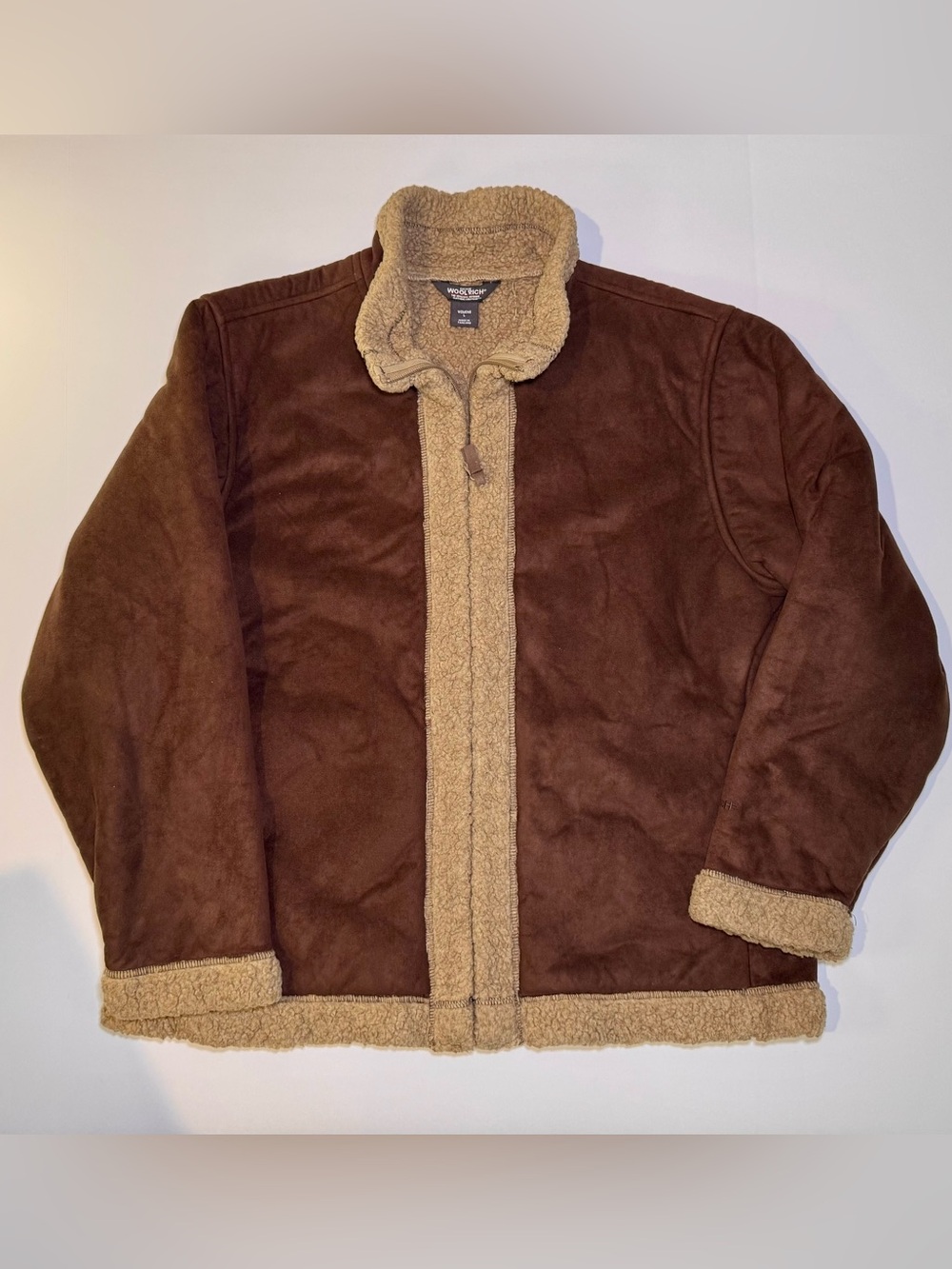 Vintage Woolrich Tan/Brown Sherpa Zip Jacket